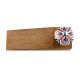 2 Pieces Black Pink Floral Crackle Ceramic Wooden Door Stopper